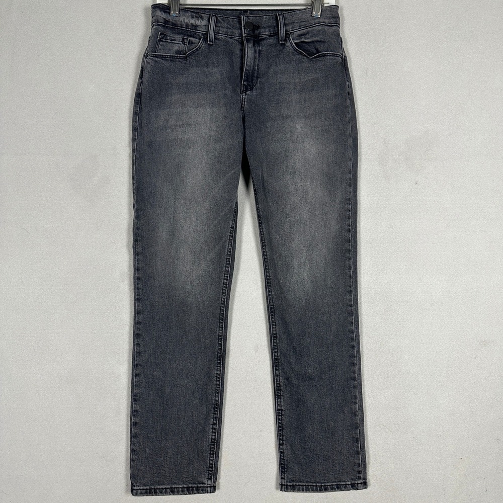 Mott Bow Boyfriend Jeans Women 26X28 Gray Faded Mid Rise Stretch Denim Pants EUC